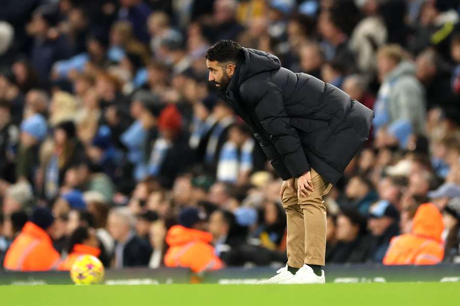 Amorim watches on as Man Utd take on Man City
