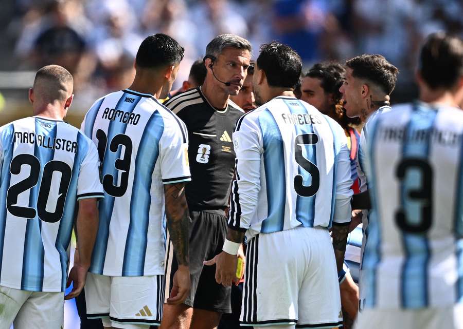 Leandro Paredes after his booking Leandro Paredes after his booking