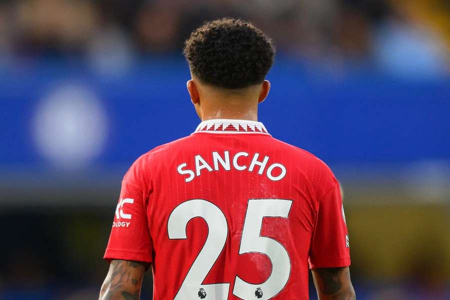 Jadon Sancho sous le maillot de Manchester United cette saison.