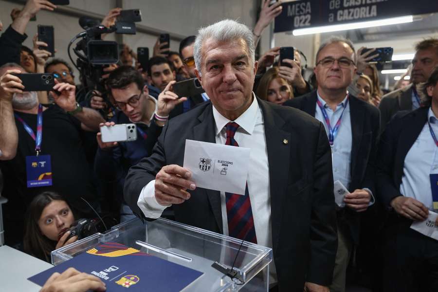 Joan Laporta, en el momento de la votación