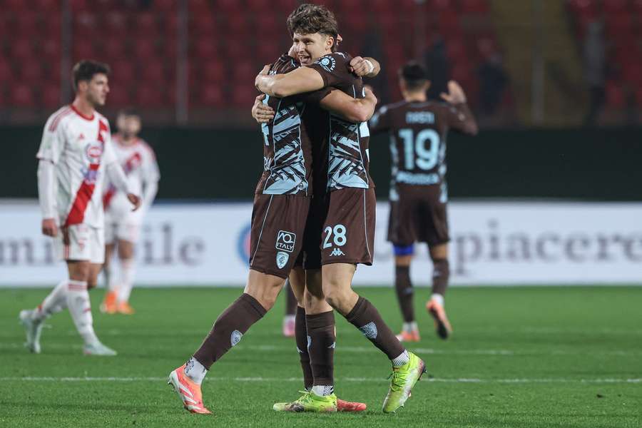 L'esultanza al gol di Nasti