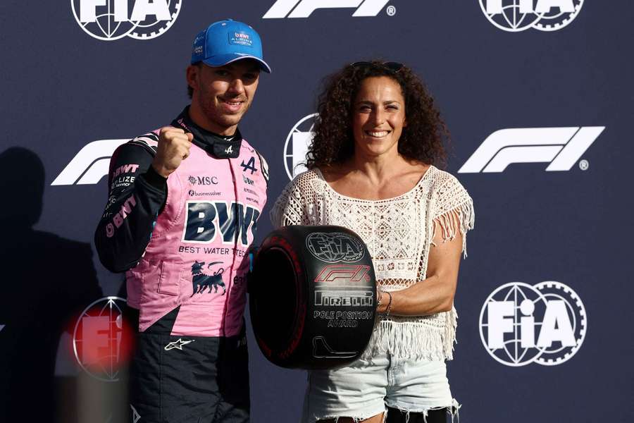 Federica Brignone con Pierre Gasly a Monza