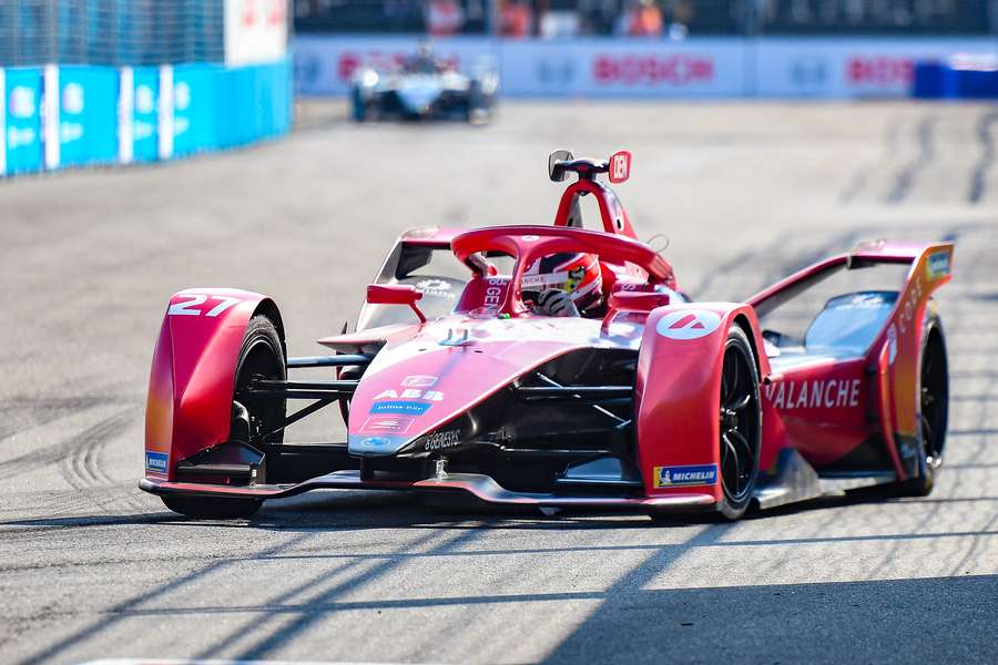 Jake Dennis in action during the New York City E-Prix
