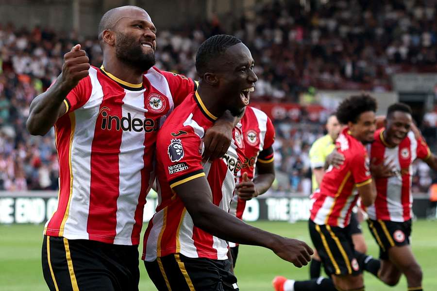 Michael Kayode celebrates with Igor Thiago after scoring Brentford's third goal against Tottenham Michael Kayode celebrates with Igor Thiago after scoring Brentford's third goal against Tottenham