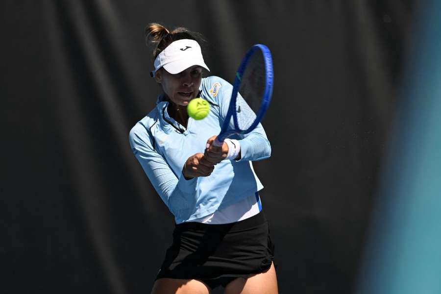 Magda Linette podczas turnieju w Hobart