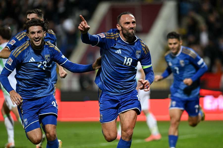 Muriqi celebrates his goal Muriqi celebrates his goal