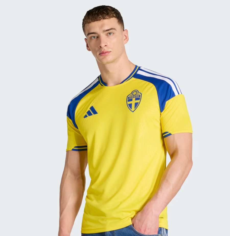 Camisa titular sueca para o Mundial Camisa titular sueca para o Mundial