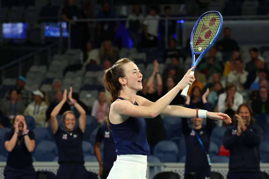 Mika Stojsavljevic celebrates her incredible victory
