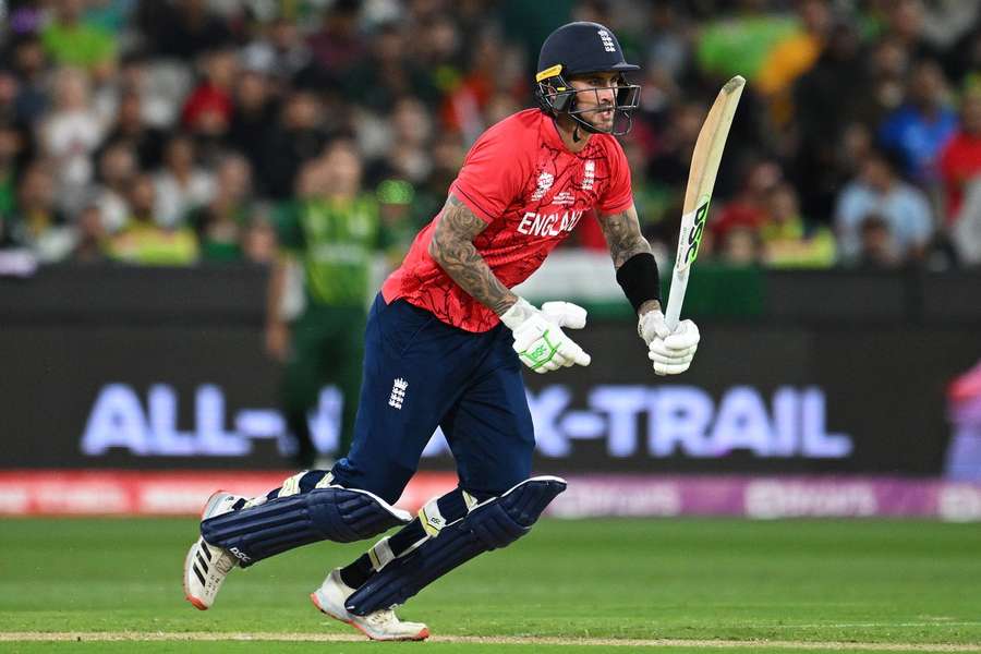 Hales during the T20 World Cup Final against Pakistan