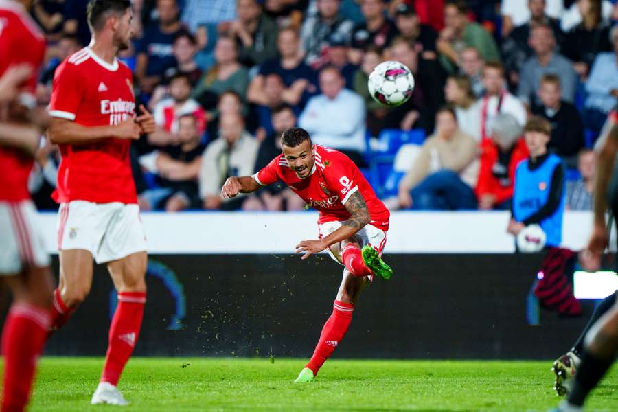 Diogo Goncalves i Champions League-kvalifikationskampen mod FC Midtjylland.