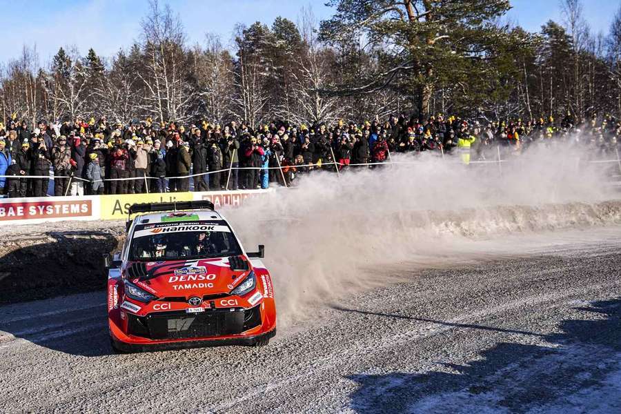 Elfyn Evans en route to victory in Sweden