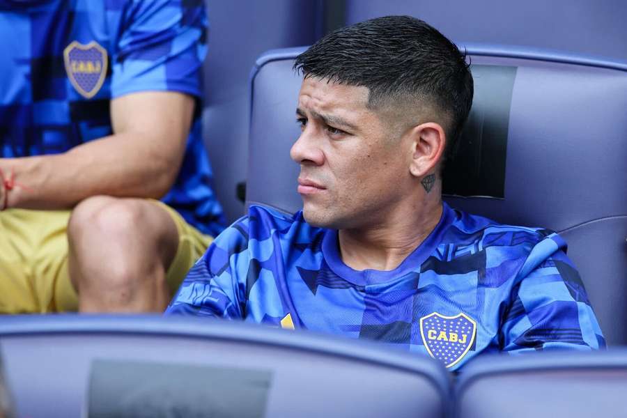Marcos Rojo, en el banquillo de Boca Juniors Marcos Rojo, en el banquillo de Boca Juniors