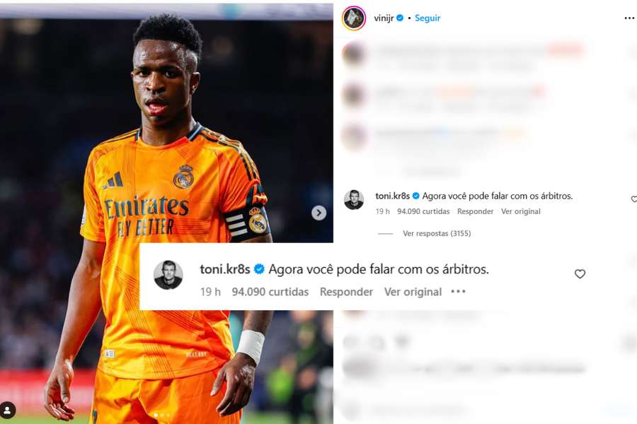 Toni Kroos zoa Vini no Instagram Toni Kroos zoa Vini no Instagram