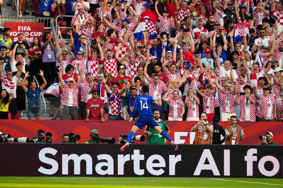 Ivan Perisic celebrates his goal for Croatia Ivan Perisic celebrates his goal for Croatia