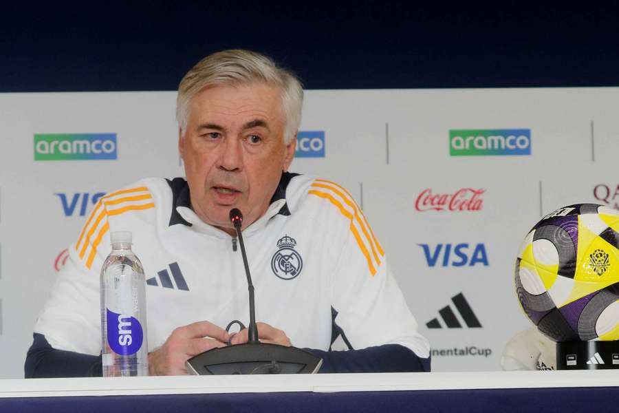 Ancelotti during his press conference