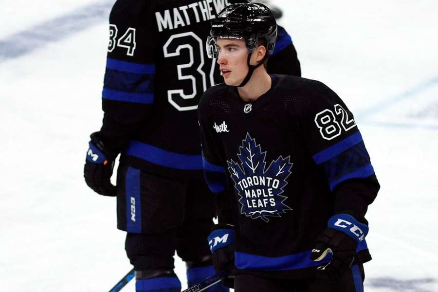 Filip Král v přípravě s týmem Toronto Maple Leafs.