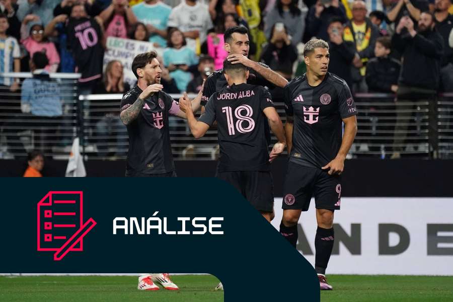 Lionel Messi, Jordi Alba, Sergio Busquets e Luis Suárez do Inter Miami