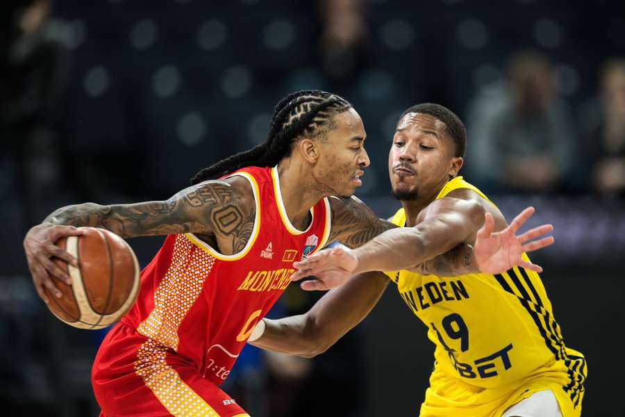 Kyle Allman protects the ball for Montenegro 