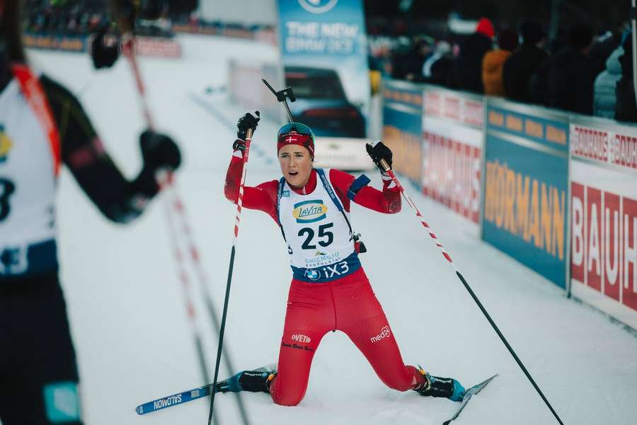 Denmark's Anne De Besche recorded an amazing performance in the women's biathlon sprint competition Denmark's Anne De Besche recorded an amazing performance in the women's biathlon sprint competition