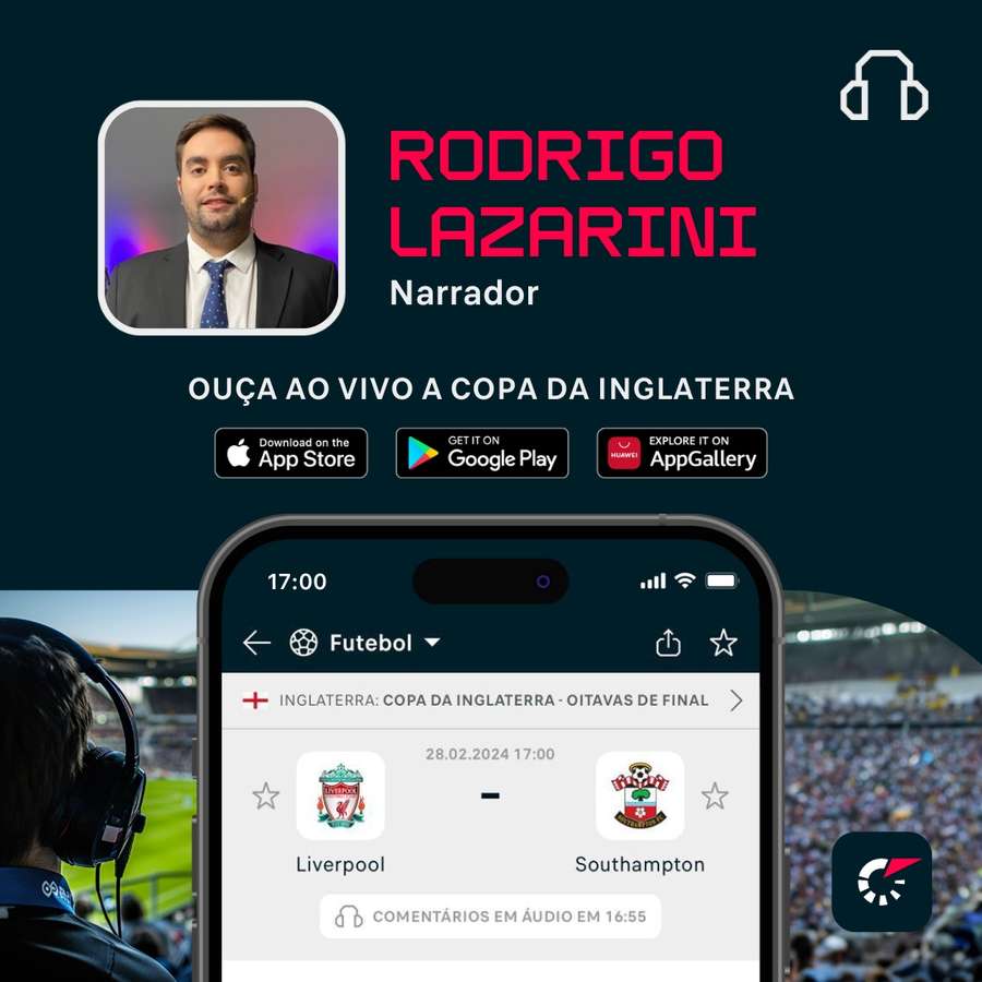 Rodrigo Lazarini vai contar a história de Liverpool x Southampton