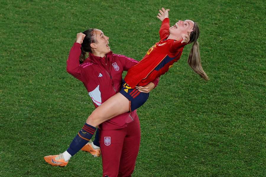 Spain's Eva Navarro celebrates after the match