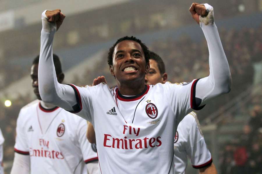Robinho, en un partido con el Milan
