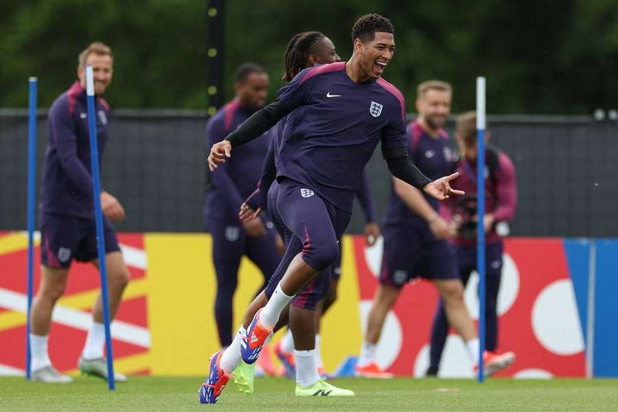 Les Anglais tout sourire à l'entraînement.