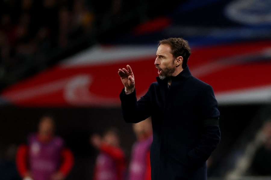 Gareth Southgate giving out orders to players against Malta