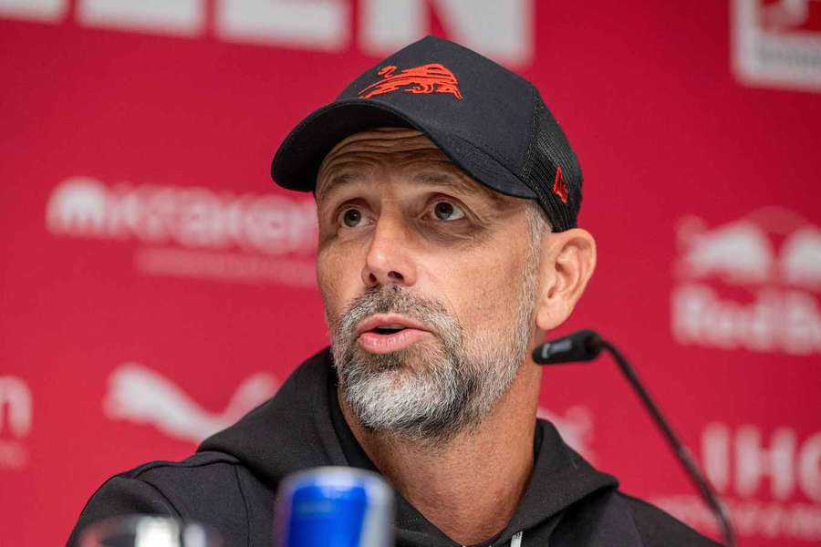 Marco Rose auf der Pressekonferenz nach Union Berlin.