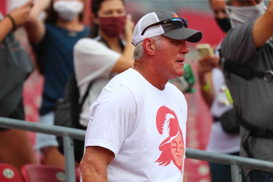 Brett Favre at a Carolina Panthers and Tampa Bay Buccaneers match in 2020