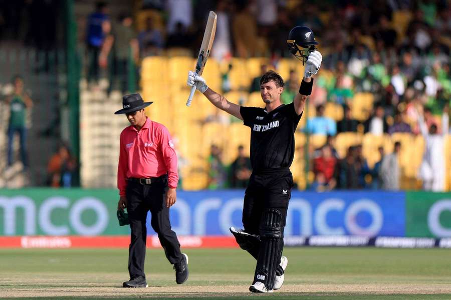 New Zealand's Will Young celebrates after reaching his century against Pakistan New Zealand's Will Young celebrates after reaching his century against Pakistan