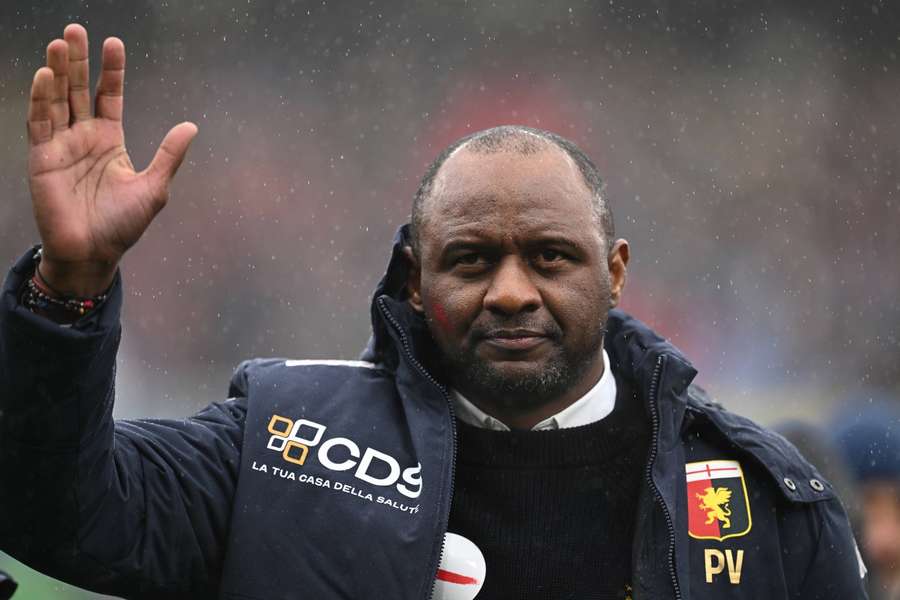 Patrick Vieira on the Genoa touchline
