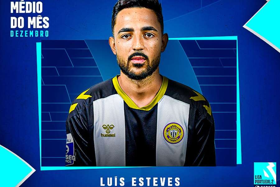 Luís Esteves é o melhor médio de dezembro da Liga 2