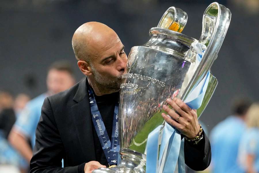 Pep Guardiola tras ganar su primera Champions League con el Manchester City