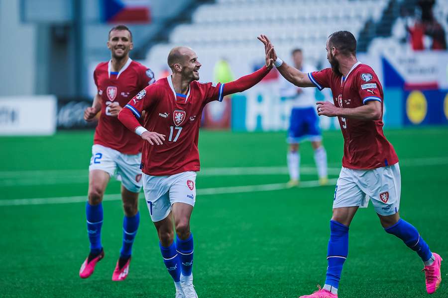 Václav Černý po gólu na 2:0.