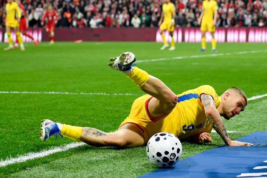 Daniel Bîrligea în meciul cu Turcia