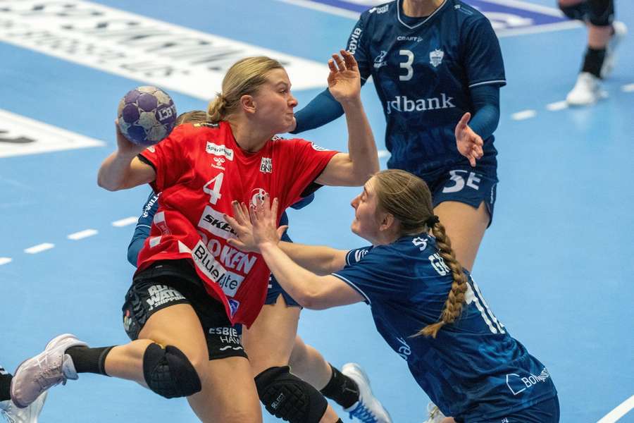 Michala Moller of Team Esbjerg in action during the match