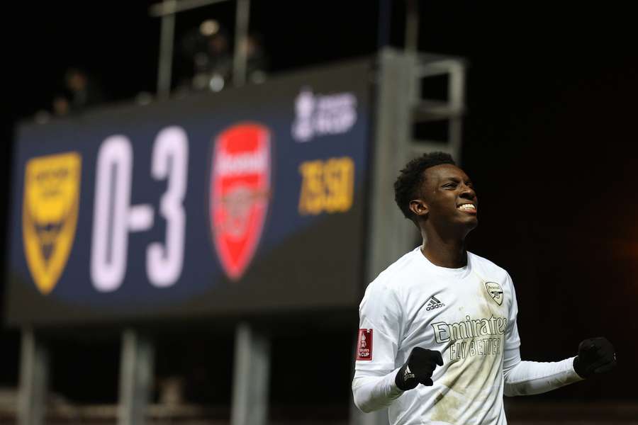 Nketiah auteur d'un doublé ce lundi en FA Cup pour Arsenal. 