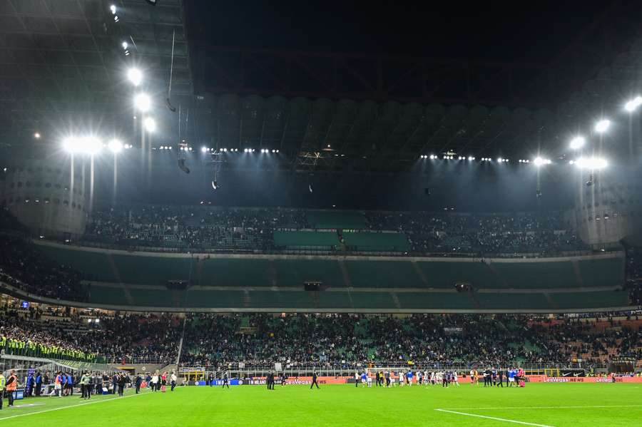 La curva Nord dello stadio "Meazza" di Milano