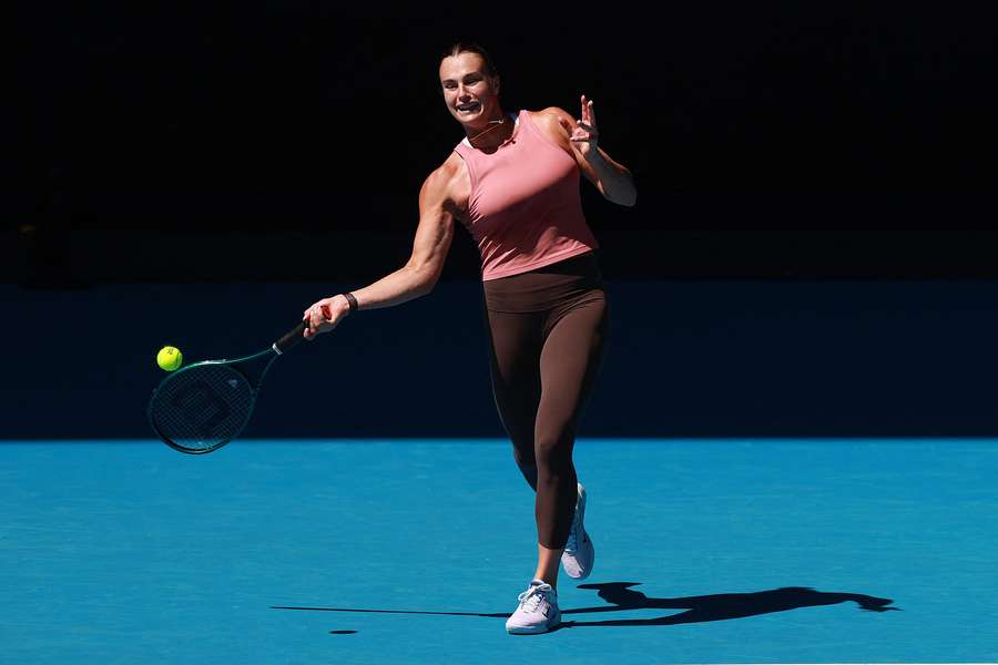 Sabalenka in a practice session ahead of the Australian Open