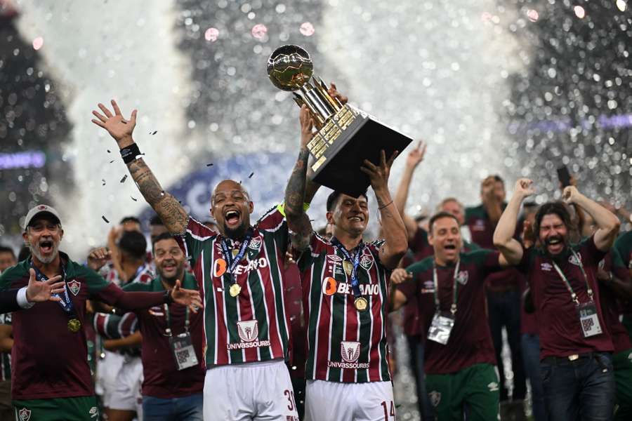 De spelers van Fluminense vieren feest