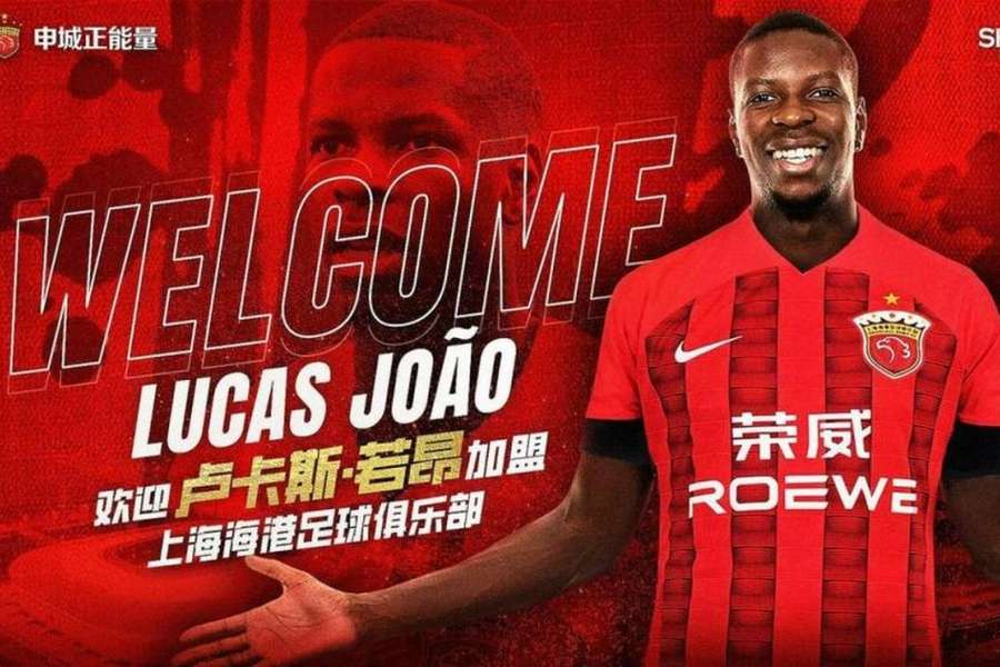 Lucas João oficializado no líder do campeonato chinês