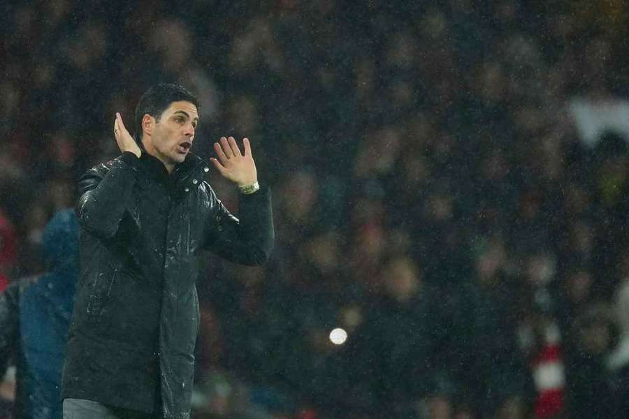 Arteta watches on against Liverpool Arteta watches on against Liverpool