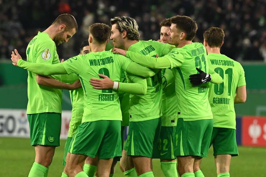 El Wolfsburgo celebrando uno de sus goles