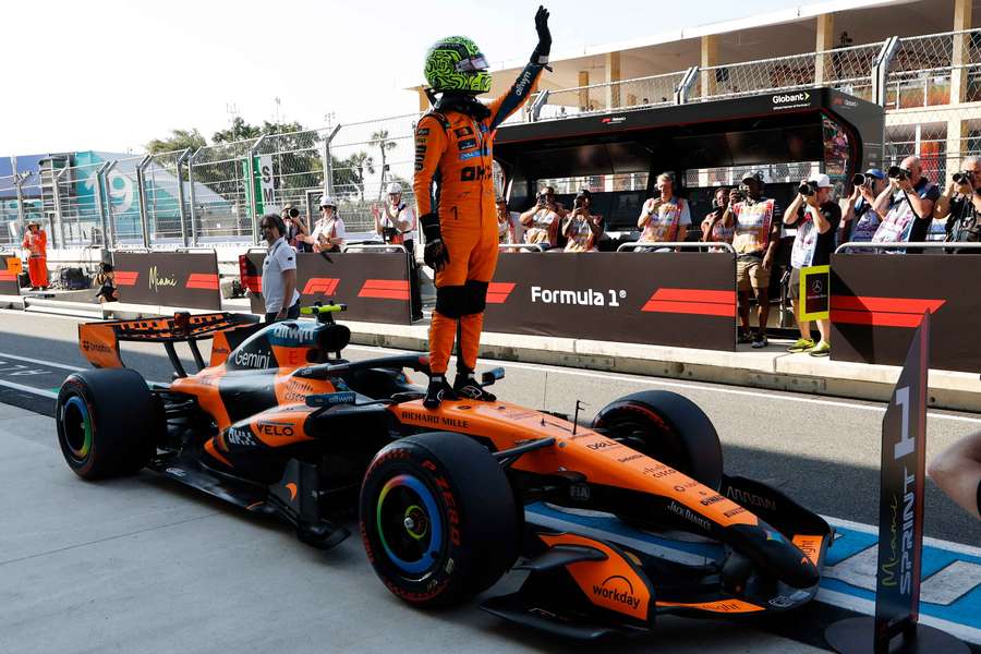 Lando Norris celebrates