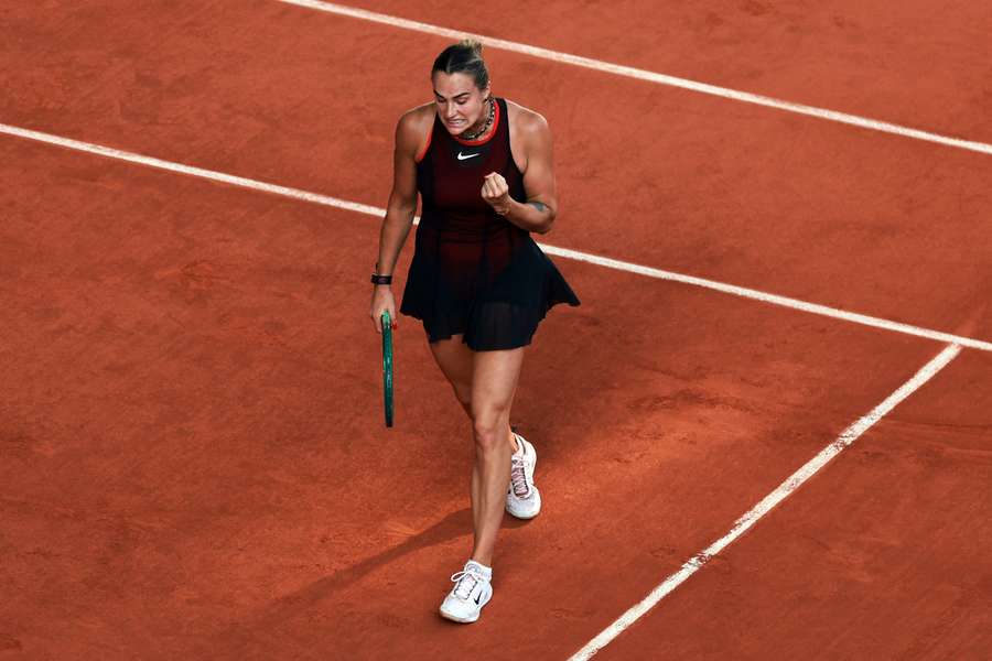 Aryna Sabalenka during her second-round clash Aryna Sabalenka during her second-round clash