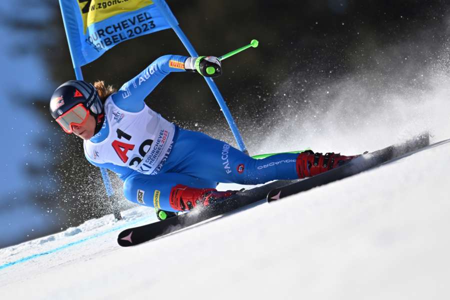 Italy's Sofia Goggia competes during the Women's Super-G event of the FIS Alpine Ski World Championship 2023