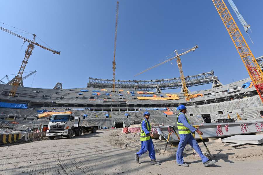 De bouw van het Lusail Stadium in Qatar