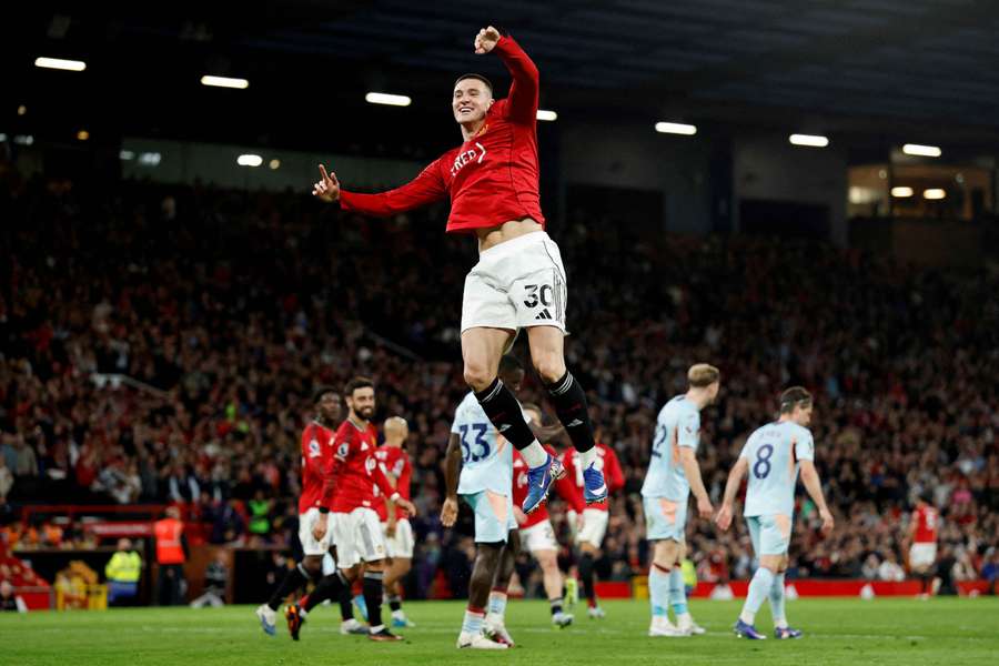 Benjamin Sesko in action for Man United