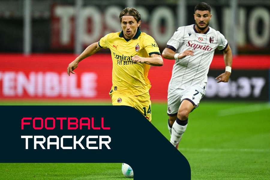 Modric on the ball for AC Milan